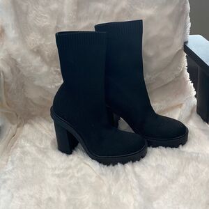 Zara black sock boots 